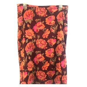 Vintage Express Orange and Brown Pencil Skirt S